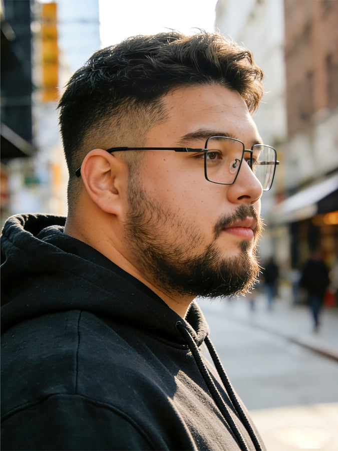 Rechteckige Brillen EF1003 - Weite Fassungen für Männer mit größeren Köpfen