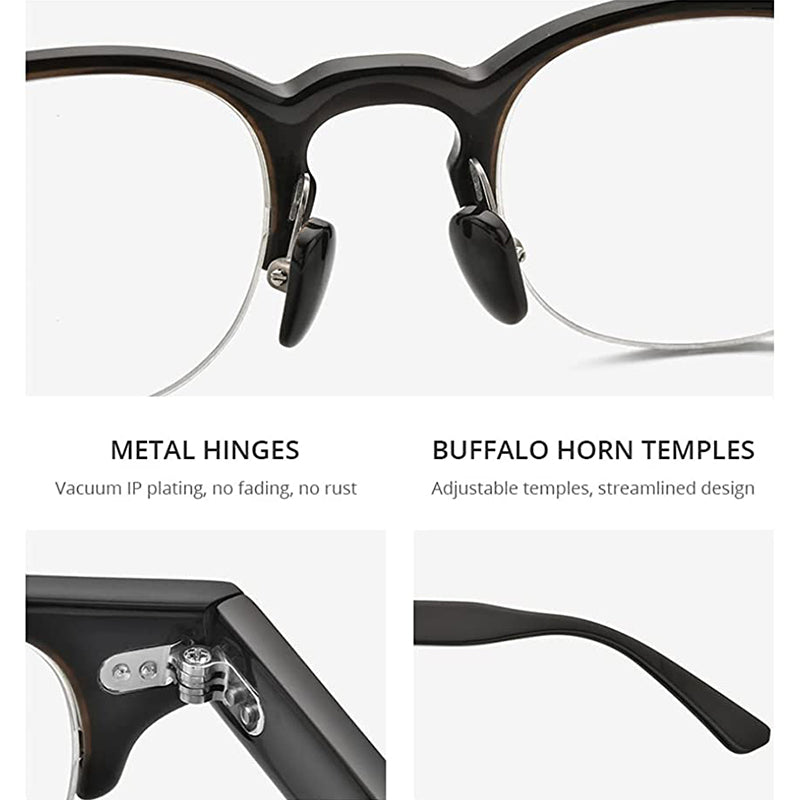 Büffelhorn Quadratische Brillen A1997